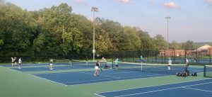 Outdoor courts during Mixed Doubles